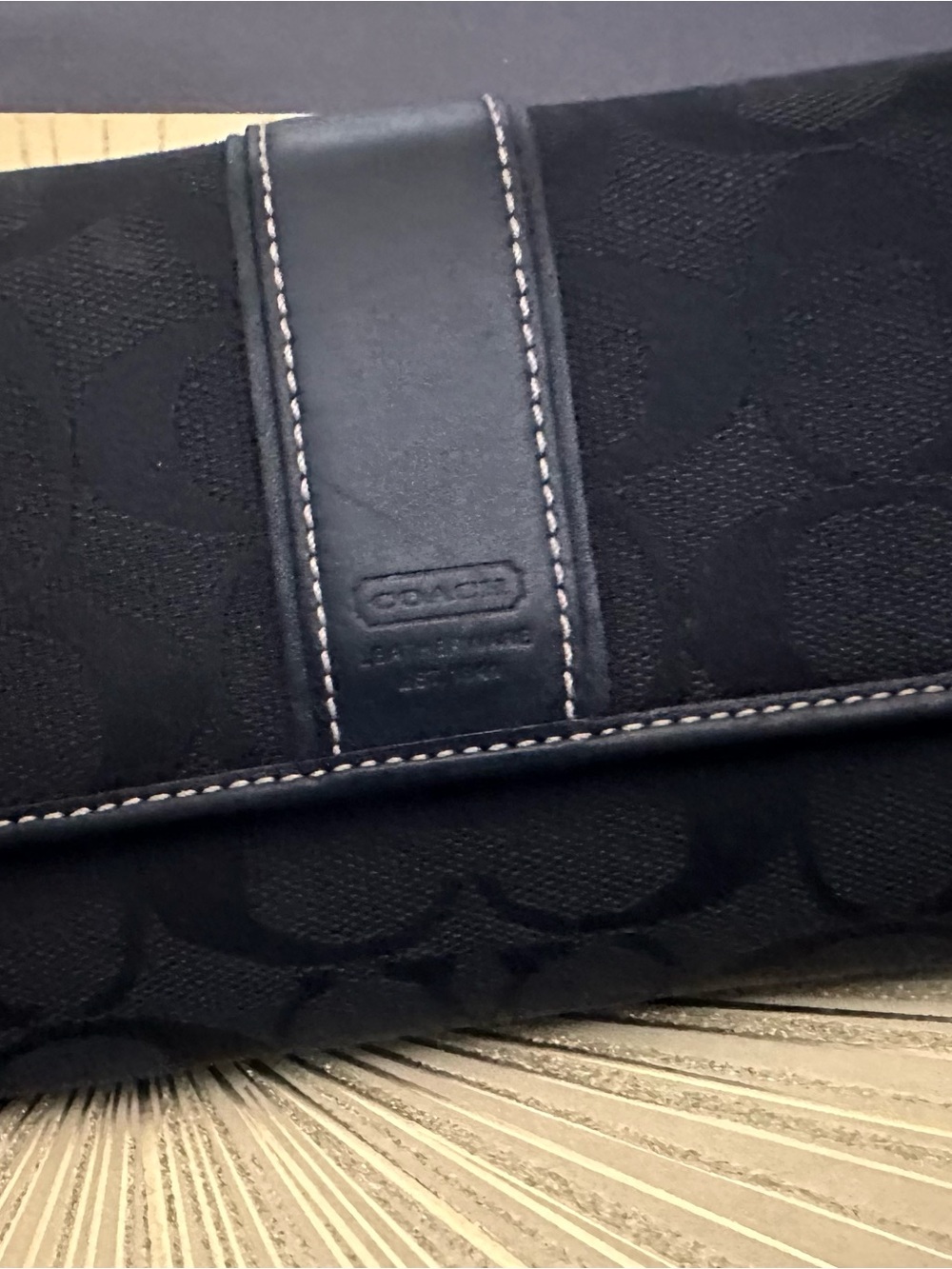 Coach Black Signature Womens Wallet with Leather Trim